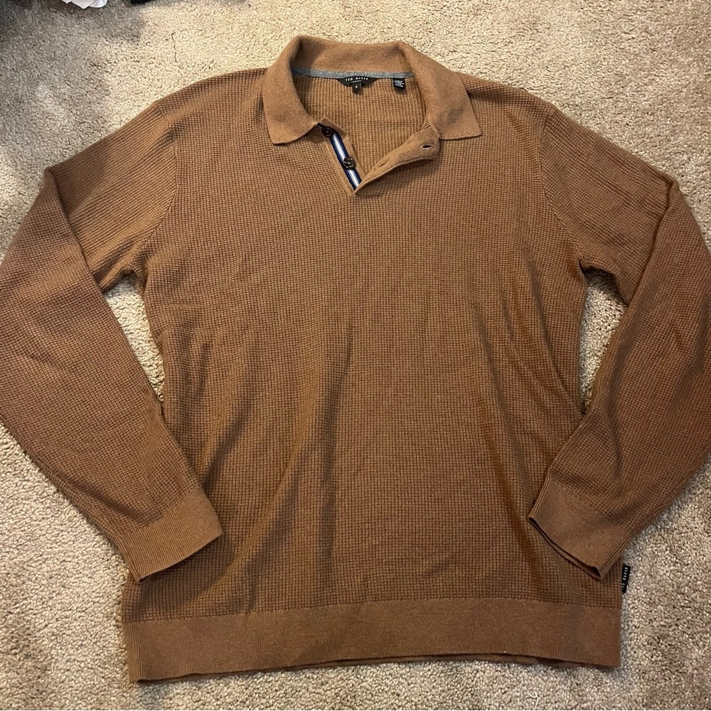 Ted Baker Waffle Long Sleeve Top Size 4 Large